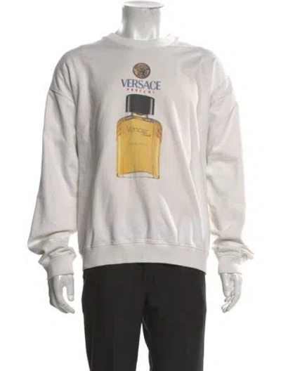 Pre-owned Versace Graphic Print Crew Neck Pullover In White