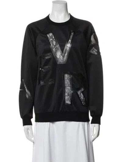 Pre-owned Versace Graphic Print Crew Neck Sweater In Black