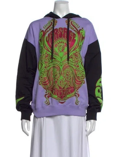 Pre-owned Versace Graphic Print Crew Neck Sweater In Multicolor