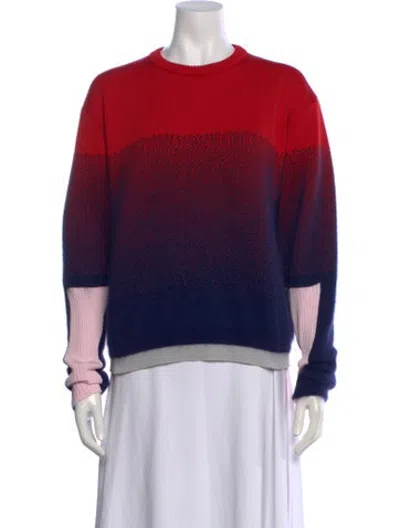 Pre-owned Versace Graphic Print Crew Neck Sweater In Red
