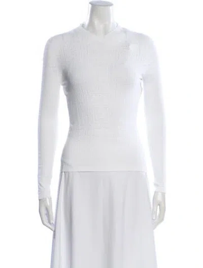 Pre-owned Versace Graphic Print Crew Neck Sweater In White