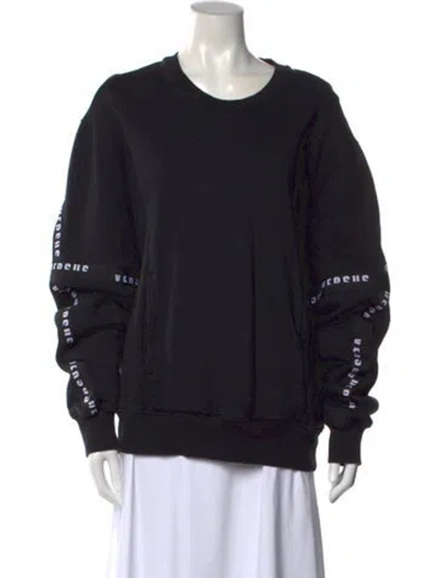 Pre-owned Versace Graphic Print Crew Neck Sweatshirt In Black