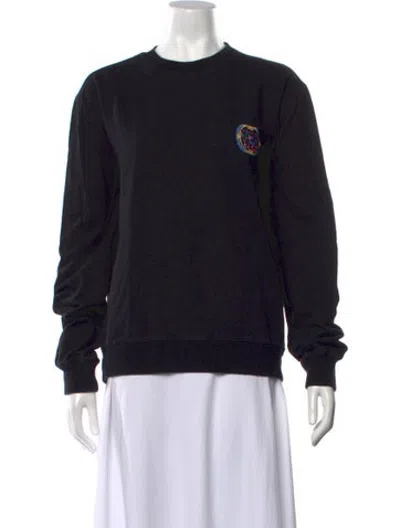 Pre-owned Versace Graphic Print Crew Neck Sweatshirt In Black