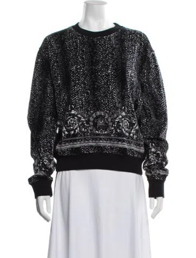Pre-owned Versace Graphic Print Crew Neck Sweatshirt In Black
