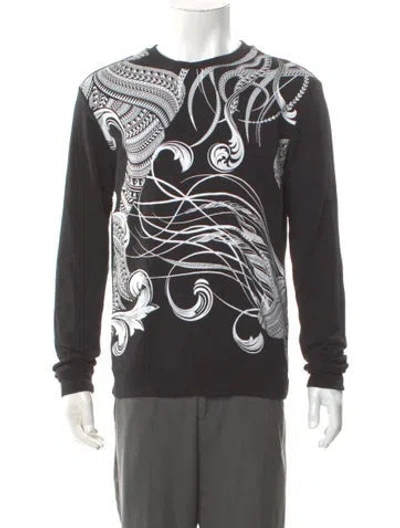 Pre-owned Versace Graphic Print Crew Neck Sweatshirt In Gray