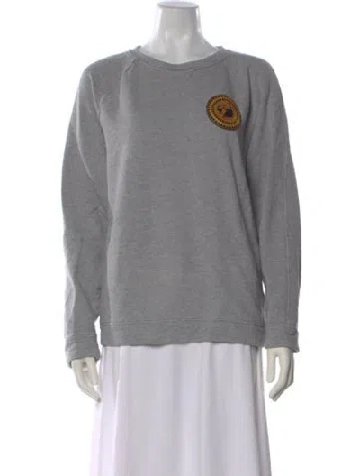Pre-owned Versace Graphic Print Crew Neck Sweatshirt In Gray