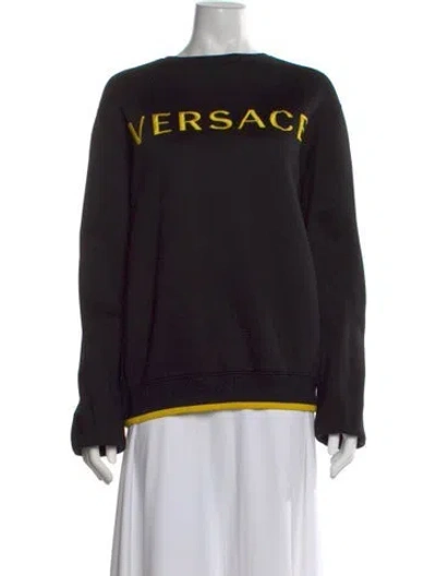 Pre-owned Versace Graphic Print Crew Neck Sweatshirt In Neutral