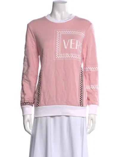 Pre-owned Versace Graphic Print Crew Neck Sweatshirt In Pink