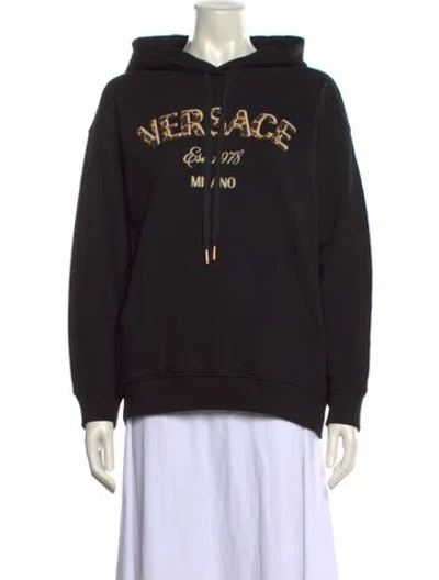 Pre-owned Versace Graphic Print Crew Neck Sweatshirt W/ Tags In Black