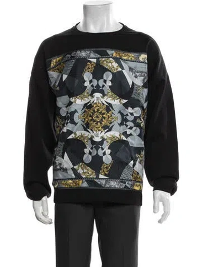 Pre-owned Versace Graphic Print Crew Neck Sweatshirt W/ Tags In Black