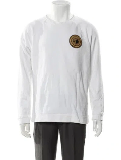Pre-owned Versace Graphic Print Crew Neck Sweatshirt In White