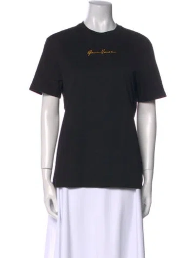 Pre-owned Versace Graphic Print Crew Neck T-shirt In Black