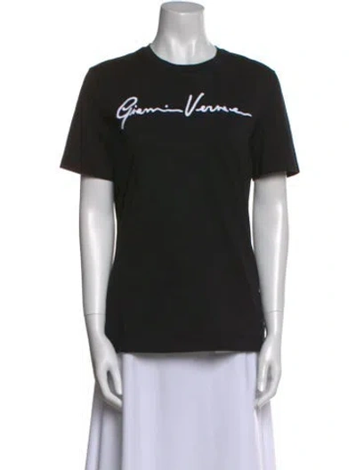 Pre-owned Versace Graphic Print Crew Neck T-shirt In Black