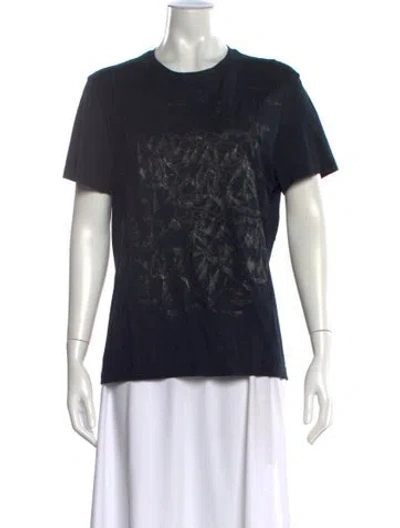 Pre-owned Versace Graphic Print Crew Neck T-shirt In Black
