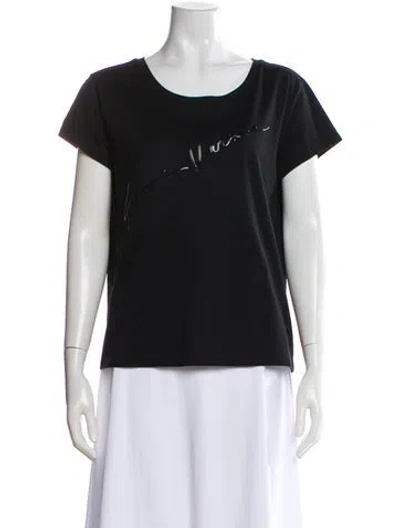 Pre-owned Versace Graphic Print Crew Neck T-shirt In Black