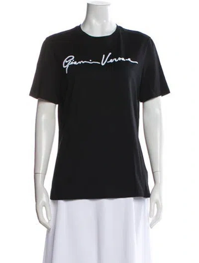 Pre-owned Versace Graphic Print Crew Neck T-shirt In Black