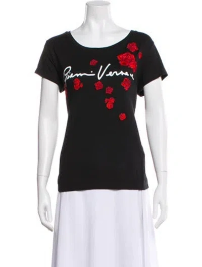 Pre-owned Versace Graphic Print Crew Neck T-shirt In Black