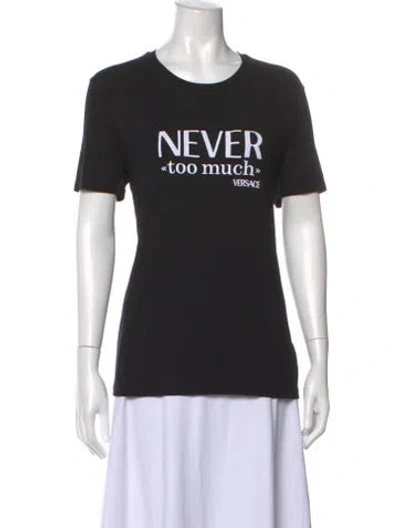 Pre-owned Versace Graphic Print Crew Neck T-shirt In Black