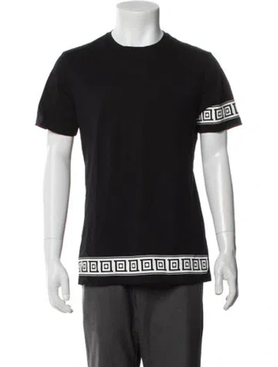 Pre-owned Versace Graphic Print Crew Neck T-shirt In Black