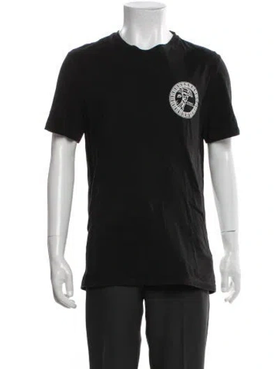 Pre-owned Versace Graphic Print Crew Neck T-shirt In Black