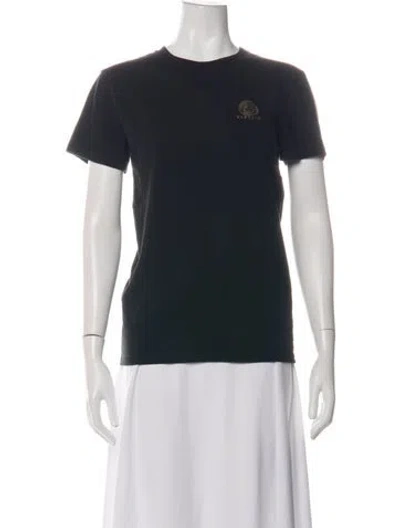 Pre-owned Versace Graphic Print Crew Neck T-shirt In Black