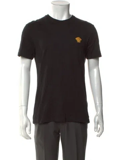 Pre-owned Versace Graphic Print Crew Neck T-shirt In Black