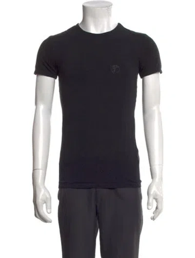 Pre-owned Versace Graphic Print Crew Neck T-shirt In Black