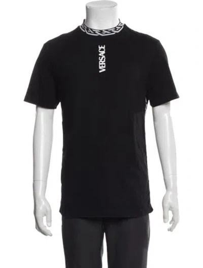 Pre-owned Versace Graphic Print Crew Neck T-shirt In Black
