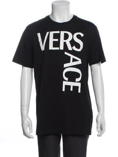 Pre-owned Versace Graphic Print Crew Neck T-shirt In Blue