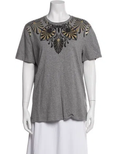 Pre-owned Versace Graphic Print Crew Neck T-shirt In Gray