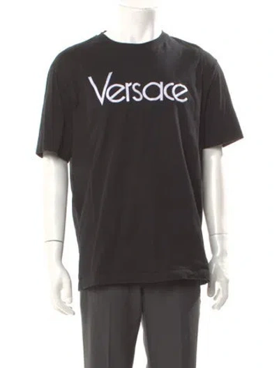 Pre-owned Versace Graphic Print Crew Neck T-shirt In Gray