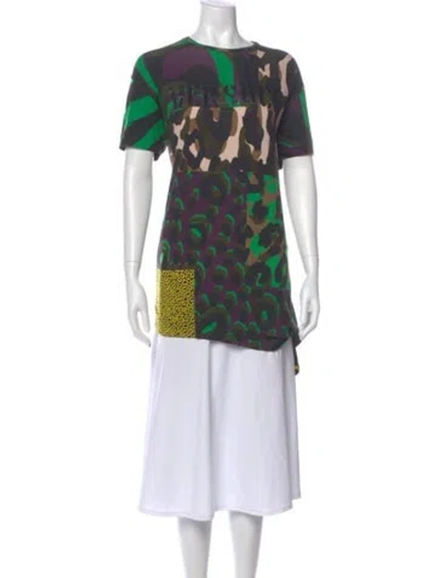 Pre-owned Versace Graphic Print Crew Neck T-shirt In Green