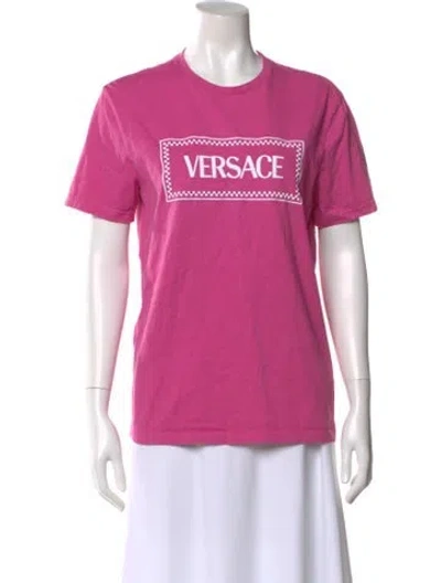 Pre-owned Versace Graphic Print Crew Neck T-shirt In Multi