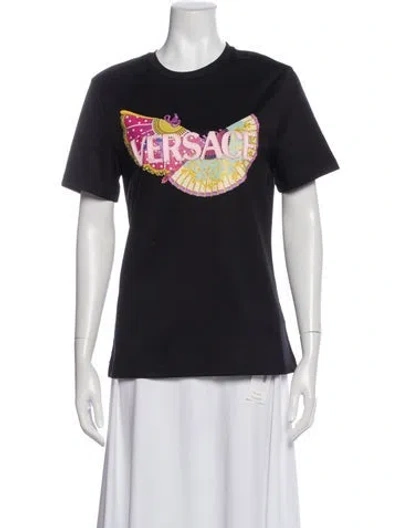 Pre-owned Versace Graphic Print Crew Neck T-shirt In Multi