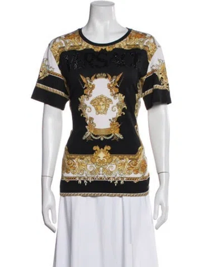 Pre-owned Versace Graphic Print Crew Neck T-shirt In Multi