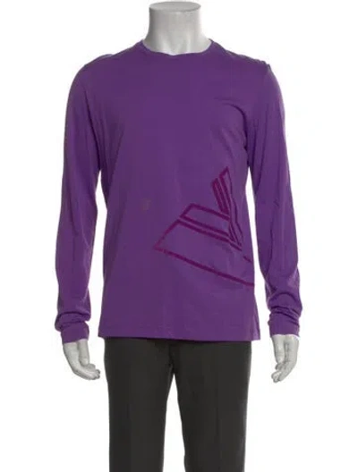 Pre-owned Versace Graphic Print Crew Neck T-shirt In Purple