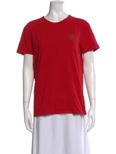 Pre-owned Versace Graphic Print Crew Neck T-shirt In Red