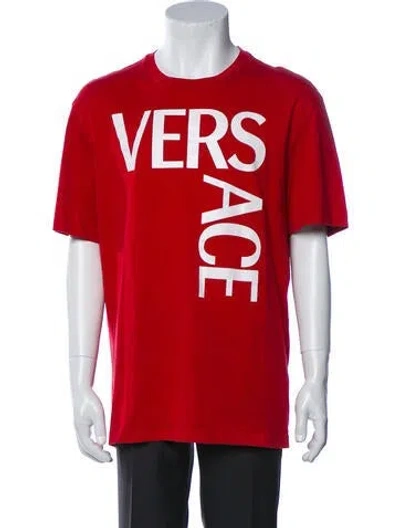 Pre-owned Versace Graphic Print Crew Neck T-shirt In Red