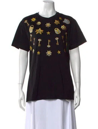 Pre-owned Versace Graphic Print Crew Neck T-shirt W/ Tags In Black