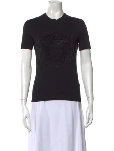 Pre-owned Versace Graphic Print Crew Neck T-shirt W/ Tags In Black