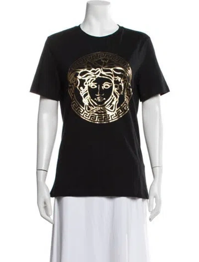 Pre-owned Versace Graphic Print Crew Neck T-shirt W/ Tags In Black
