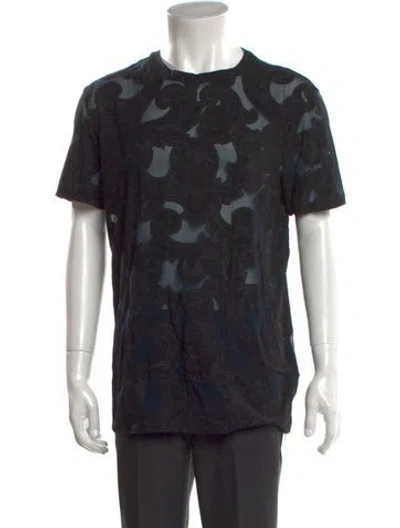 Pre-owned Versace Graphic Print Crew Neck T-shirt W/ Tags In Blue