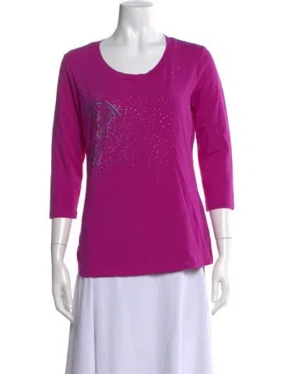 Pre-owned Versace Graphic Print Crew Neck T-shirt W/ Tags In Pink