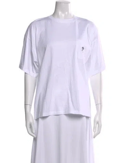 Pre-owned Versace Graphic Print Crew Neck T-shirt W/ Tags In White