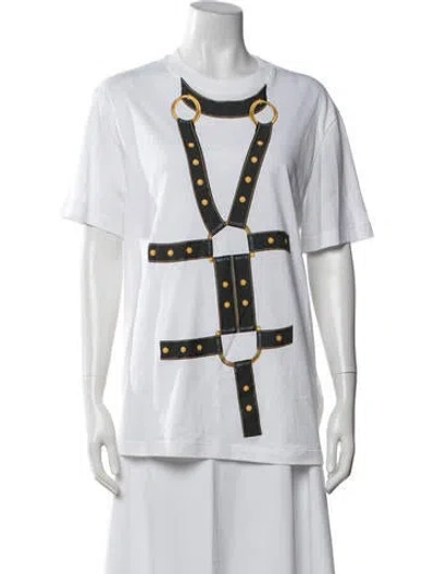 Pre-owned Versace Graphic Print Crew Neck T-shirt W/ Tags In White