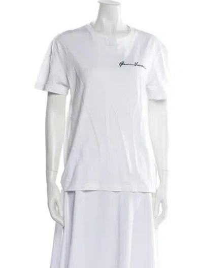 Pre-owned Versace Graphic Print Crew Neck T-shirt In White