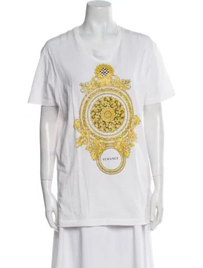 Pre-owned Versace Graphic Print Crew Neck T-shirt In White