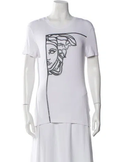 Pre-owned Versace Graphic Print Crew Neck T-shirt In White