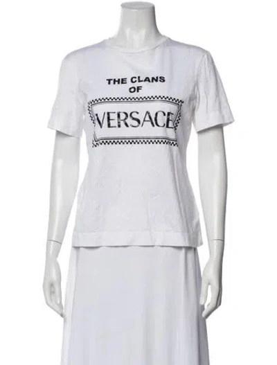 Pre-owned Versace Graphic Print Crew Neck T-shirt In White