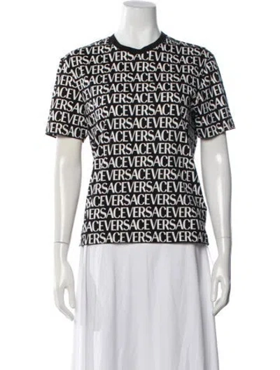 Pre-owned Versace Graphic Print Crew Neck T-shirt In White